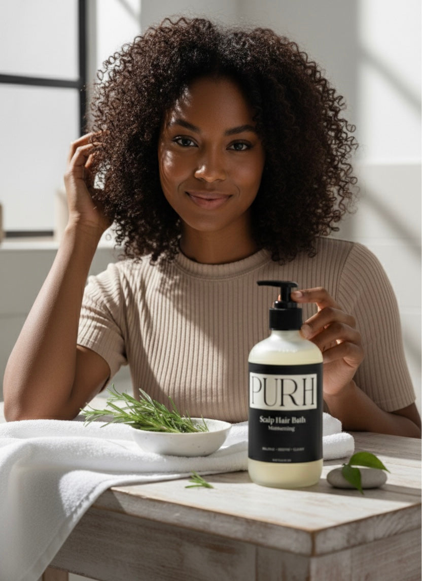 PURH Hydrating scalp bath luxury moisturizing shampoo for scalp wellness and soft, hydrated hair