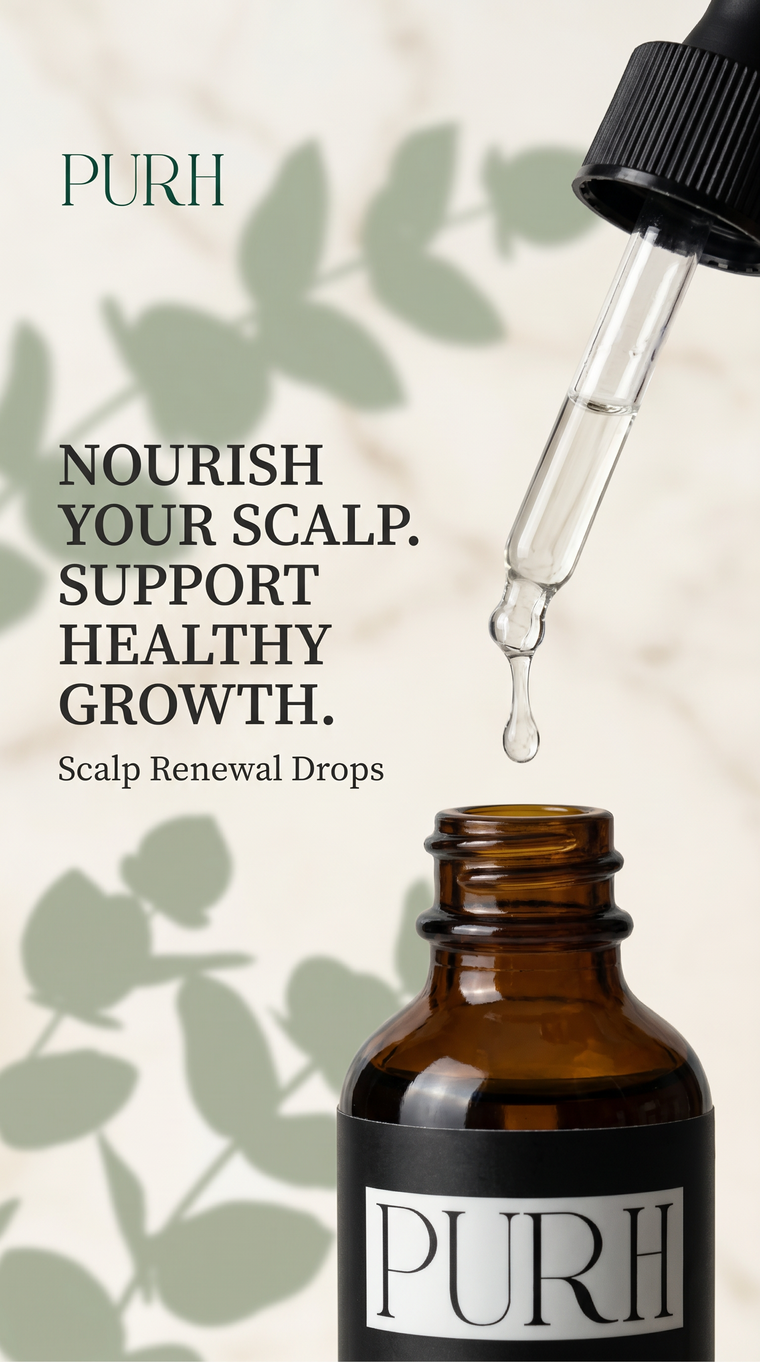 PURH Scalp Renewal Drops with botanical ingredients for a balanced healthy scalp